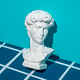 Statue of David's head in digital cyberspace. Statue of David's head in digital cyberspace. - PhotoDune Item for Sale