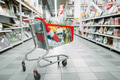 Cart full of goods in supermarket, nobody Cart full of goods in supermarket, nobody - PhotoDune Item for Sale