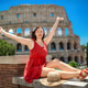 A girl on holiday in Rome visits the Colosseum. A girl on holiday in Rome visits the Colosseum. - PhotoDune Item for Sale