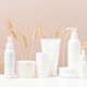 Cosmetic products on the table, white bottles and containers, mock-up scene Cosmetic products on the table, white bottles and containers, mock-up scene - PhotoDune Item for Sale