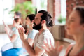 group of people meditating at yoga studio group of people meditating at yoga studio - PhotoDune Item for Sale