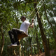 Hanging on swing at Forrest park around the trees, leaping on air Hanging on swing at Forrest park around the trees, leaping on air - PhotoDune Item for Sale