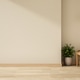 White wall on parquet floor with wooden table and chairs under lamps in dining or living room corner White wall on parquet floor with wooden table and chairs under lamps in dining or living room corner - PhotoDune Item for Sale