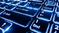 Neon keyboard with enter button. Focus on the . Neon keyboard with enter button. Focus on the . - PhotoDune Item for Sale