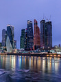 Moscow City skyscraper buildings with windows night view. Moscow City skyscraper buildings with windows night view. - PhotoDune Item for Sale