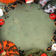 Halloween green frame background flatlay with pumpkins and party decor Halloween green frame background flatlay with pumpkins and party decor - PhotoDune Item for Sale