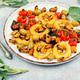 Seafood, calamari rings and mussels. Seafood, calamari rings and mussels. - PhotoDune Item for Sale
