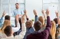 Speaker at Business Meeting in the conference hall. Speaker at Business Meeting in the conference hall. - PhotoDune Item for Sale