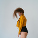 Young fair-skinned girl with long flying hair posing in the studio. wide angle lens and look at the Young fair-skinned girl with long flying hair posing in the studio. wide angle lens and look at the - PhotoDune Item for Sale