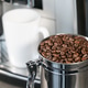 preparing coffee with milk in a modern coffee machine preparing coffee with milk in a modern coffee machine - PhotoDune Item for Sale