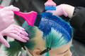 Hairdressers Using Brush While Applying Blue Paint to Female Emerald Hair Color. Process Dyeing Hair Hairdressers Using Brush While Applying Blue Paint to Female Emerald Hair Color. Process Dyeing Hair - PhotoDune Item for Sale
