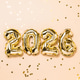 New year 2026 celebration card mockup. Gold foil helium balloon number 2026 on beige background New year 2026 celebration card mockup. Gold foil helium balloon number 2026 on beige background - PhotoDune Item for Sale