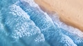 Beach and waves from top view. Aerial view of luxury resting at sunny day. Summer seascape from air. Beach and waves from top view. Aerial view of luxury resting at sunny day. Summer seascape from air. - PhotoDune Item for Sale