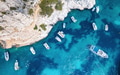Yachts at the sea in France. Aerial view of luxury floating boat on transparent turquoise water Yachts at the sea in France. Aerial view of luxury floating boat on transparent turquoise water - PhotoDune Item for Sale