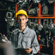 portrait young Caucasian technician worker working in heavy industry, looking camera happy smiling portrait young Caucasian technician worker working in heavy industry, looking camera happy smiling - PhotoDune Item for Sale