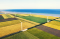 A view from the air on a wind power plant. Alternative energy sources A view from the air on a wind power plant. Alternative energy sources - PhotoDune Item for Sale