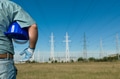 engineer looking at power lines engineer looking at power lines - PhotoDune Item for Sale