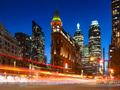 Canada, Toronto. The famous Gooderham building and the skyscrapers in the background. Canada, Toronto. The famous Gooderham building and the skyscrapers in the background. - PhotoDune Item for Sale