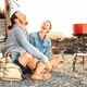 Hipster couple traveling together with oldtimer mini van transport Hipster couple traveling together with oldtimer mini van transport - PhotoDune Item for Sale