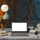 High-performance laptop on a prehistoric office desk High-performance laptop on a prehistoric office desk - PhotoDune Item for Sale