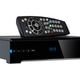 Tv decoder and remote control isolated on white background. Receiver ...