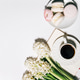 cup of coffee with flowers isolated on white background, copy space concept cup of coffee with flowers isolated on white background, copy space concept - PhotoDune Item for Sale