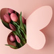Tulips in Butterfly Cutout on Pink Background Tulips in Butterfly Cutout on Pink Background - PhotoDune Item for Sale