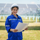 Woman working on solar energy project outdoors in sunny weather Woman working on solar energy project outdoors in sunny weather - PhotoDune Item for Sale