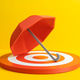 Umbrella on a round target. Insurance coverage. Risk protection concept, financial safety Umbrella on a round target. Insurance coverage. Risk protection concept, financial safety - PhotoDune Item for Sale