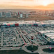 Aerial view of a large shopping mall complex at sunset Aerial view of a large shopping mall complex at sunset - PhotoDune Item for Sale
