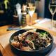 Delicious seafood platter with white wine on restaurant table Delicious seafood platter with white wine on restaurant table - PhotoDune Item for Sale