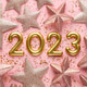 Happy New Year 2023 poster. Christmas background with gold 2023 numbers. Happy New Year 2023 poster. Christmas background with gold 2023 numbers. - PhotoDune Item for Sale