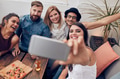 Multiracial people having fun at party taking a selfie Multiracial people having fun at party taking a selfie - PhotoDune Item for Sale