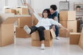 Young couples move into homes and apartments, Moving house, New house. Young couples move into homes and apartments, Moving house, New house. - PhotoDune Item for Sale