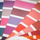 Paint sample fan deck with pink, purple, and blue swatches, color selection Paint sample fan deck with pink, purple, and blue swatches, color selection - PhotoDune Item for Sale