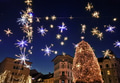 Night photo of Christmas decorations and lights in city of Ljubljana, Slovenia. Night photo of Christmas decorations and lights in city of Ljubljana, Slovenia. - PhotoDune Item for Sale