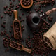Turkish coffee with roasted beans top view flatlay Turkish coffee with roasted beans top view flatlay - PhotoDune Item for Sale