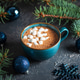 Hot Chocolate with Marshmallows in Teal Mug Surrounded by Christmas Decor Hot Chocolate with Marshmallows in Teal Mug Surrounded by Christmas Decor - PhotoDune Item for Sale