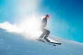 skier is riding from snow hill in the sun beam skier is riding from snow hill in the sun beam - PhotoDune Item for Sale