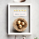 Hello Spring Card with Golden Eggs Nest in White Frame Hello Spring Card with Golden Eggs Nest in White Frame - PhotoDune Item for Sale