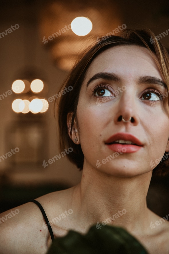 Beautiful girl with a nose piercing Stock Photo by Rawpixel