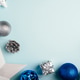 Christmas decorations on a blue background. Copy space Christmas decorations on a blue background. Copy space - PhotoDune Item for Sale