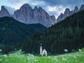 Church in Santa Maddalena village in the Dolomite Alps, Italy. Natural landscape in the mountains Church in Santa Maddalena village in the Dolomite Alps, Italy. Natural landscape in the mountains - PhotoDune Item for Sale