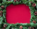 Christmas Green Garland with Pinecones on Textured Viva Magenta Surface Background with Copy Space Christmas Green Garland with Pinecones on Textured Viva Magenta Surface Background with Copy Space - PhotoDune Item for Sale