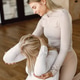Trainer helping blonde woman to do yoga asana Trainer helping blonde woman to do yoga asana - PhotoDune Item for Sale
