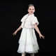 Young ballerina in white performance costume and tiara posing on black background Young ballerina in white performance costume and tiara posing on black background - PhotoDune Item for Sale