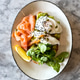 Toast with avocado, smoked salmon and poached eggs Toast with avocado, smoked salmon and poached eggs - PhotoDune Item for Sale