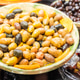 Large ceramic bowl filled with an assortment of marinated green and black olives Large ceramic bowl filled with an assortment of marinated green and black olives - PhotoDune Item for Sale