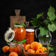 Fresh Apricots and Apricot Preserve on Rustic Dark Background Fresh Apricots and Apricot Preserve on Rustic Dark Background - PhotoDune Item for Sale
