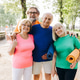 Group of seniors preparing for outdoor yoga fitness Group of seniors preparing for outdoor yoga fitness - PhotoDune Item for Sale